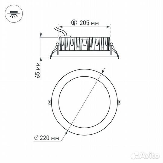 Встраиваемый светодиодный светильник Arlight LTD-220WH-Frost-30W Day White 021498