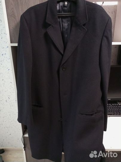 Пальто мужское черное длинное