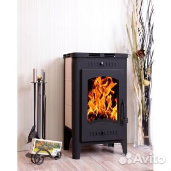 Печь-камин Бавария оптима пристеная, угловая