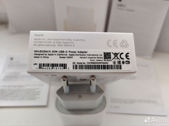 Оригинальный блок USB-C Apple 20w для iPhone