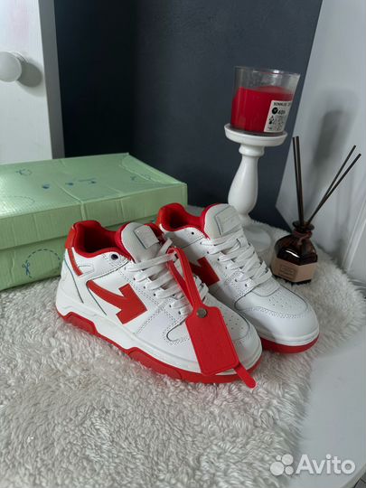 Кроссовки off white out of office красные