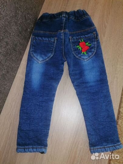 Джинсы утепленные для девочки 98