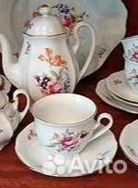 Кофейный сервиз мейсенский букет разделяю