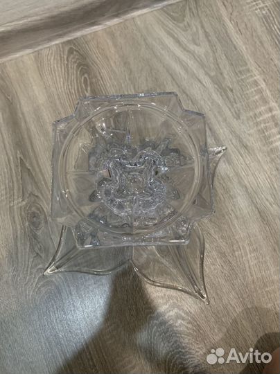 Фруктовница на ножке Bohemia Gold Florale 36 см