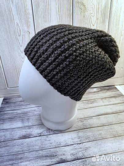 Шапка бини вязаная ручной работы