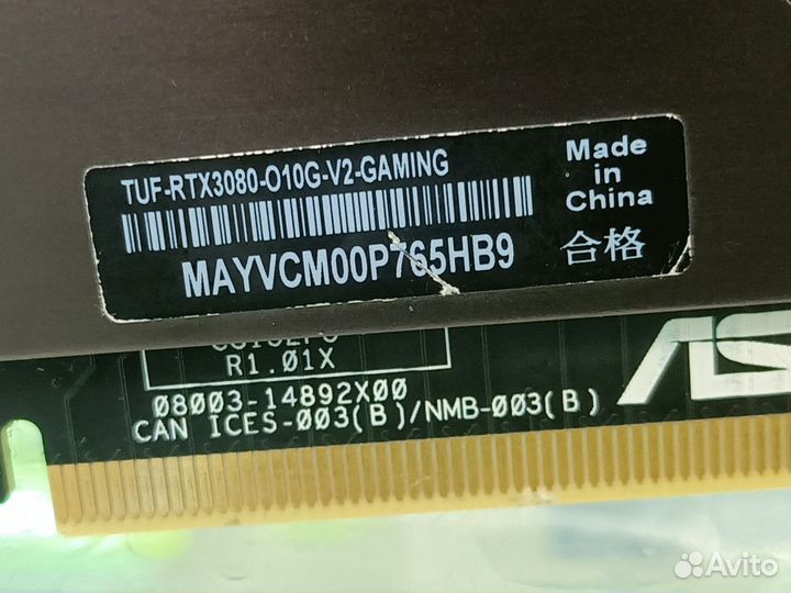 Видеокарта Asus TUF Nvidia GeForce RTX 3080 10gb