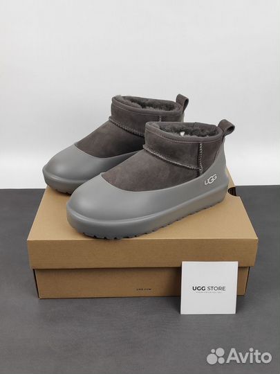 Угги UGG ultra mini grey+ boot guard