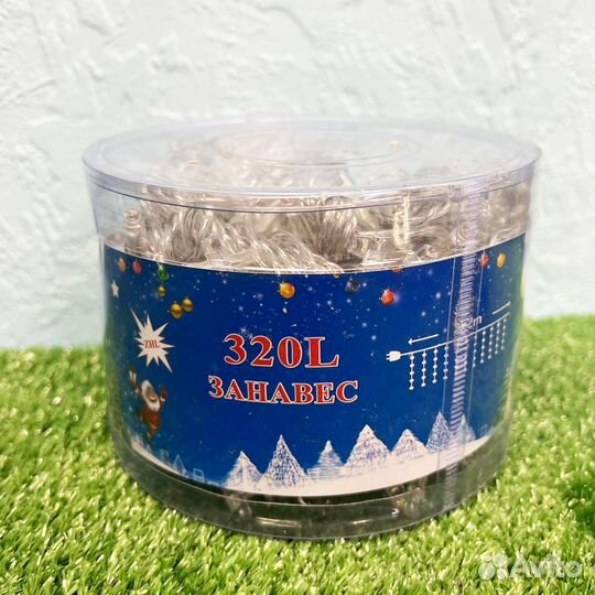 Электрогирлянда штора 3х2м теплый/холодный свет