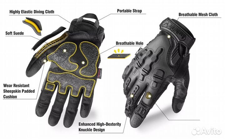 Тактические перчатки защитные с кевларом