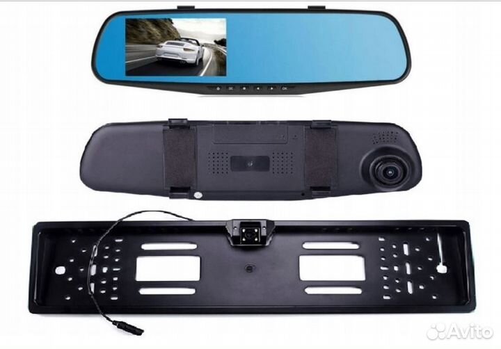 Зеркало-видеорегистратор full HD + задняя камера
