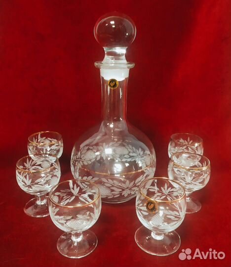 Набор графин + 6 рюмок, Гусь-Хрустальный