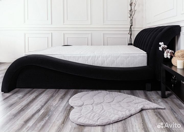 Кровать 140х200 Мадрид черный велюр