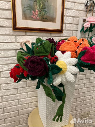Вязаные игрушки лягушка Люсси