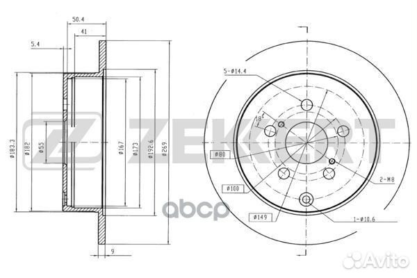 Диск торм. зад. Toyota Celica (T230) 99- Prius