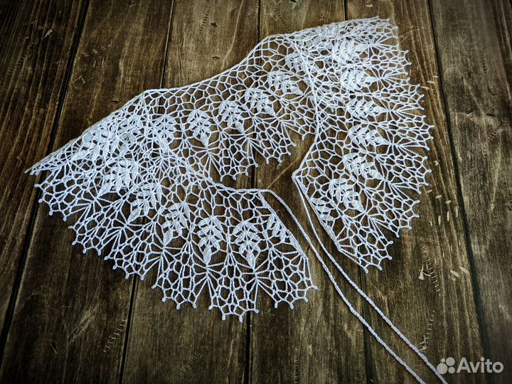 Воротничок вязаный ажурный Воротник рельефный