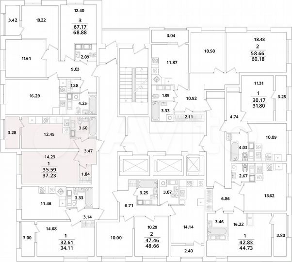 1-к. квартира, 37,2 м², 17/22 эт.