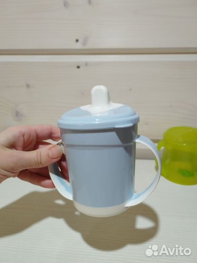 Детские кружки-поильники пластик пакетом