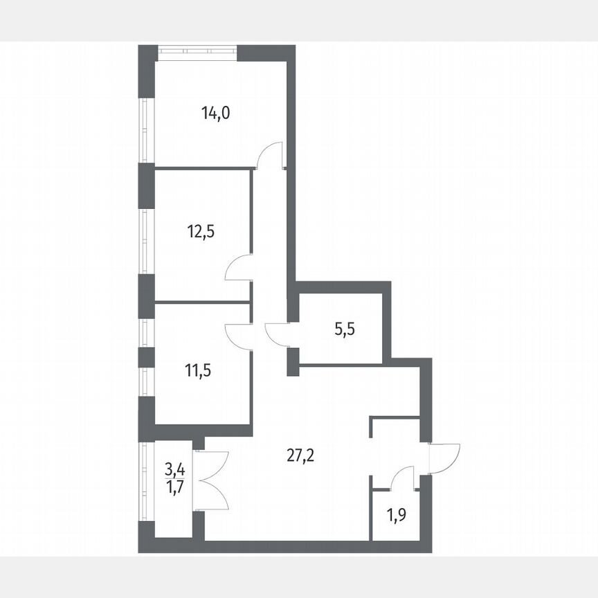 3-к. квартира, 85 м², 3/11 эт.
