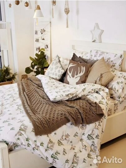 Постельное белье евро фланель