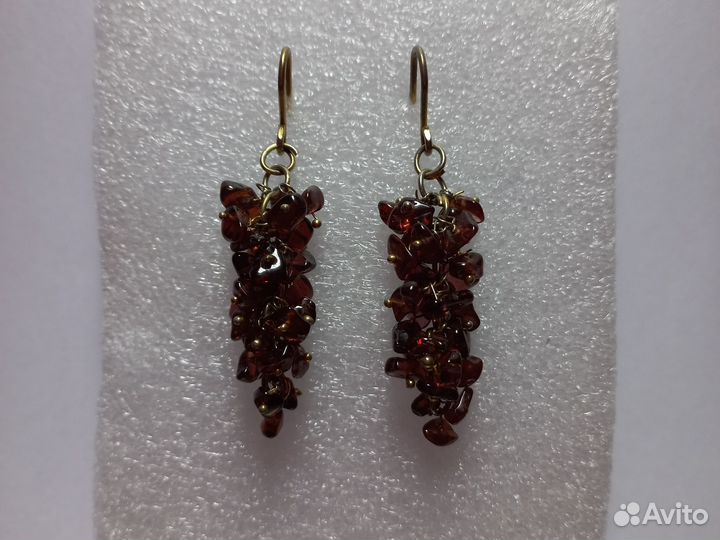 Серьги с гранатом