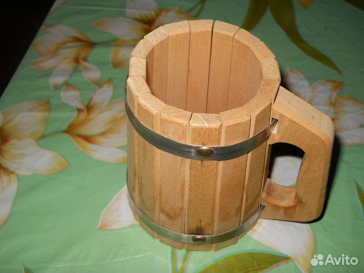 Трафарет котёнок, деревянная кружка