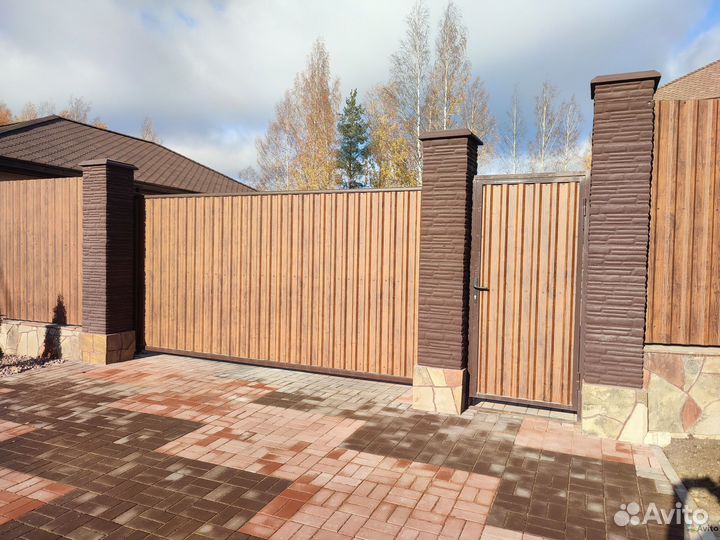 Откатные ворота+установка