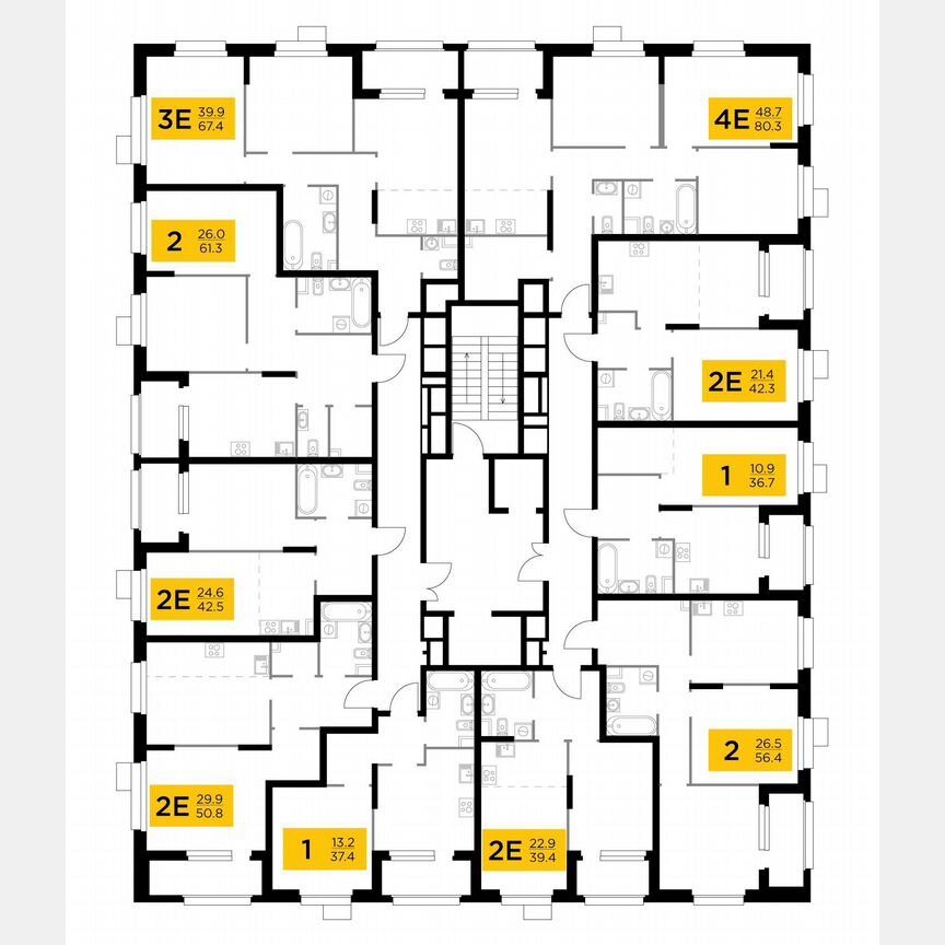 1-к. квартира, 50,8 м², 5/18 эт.