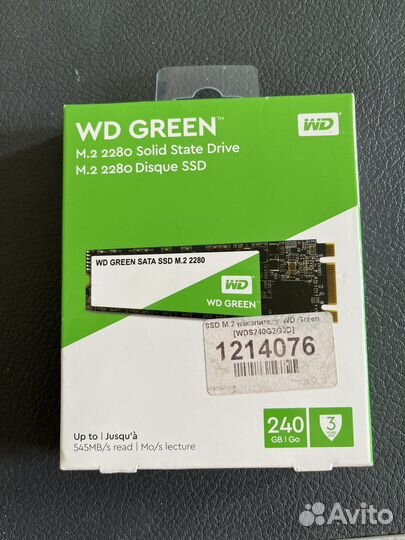 Ssd wd green 240 gb m2 новый