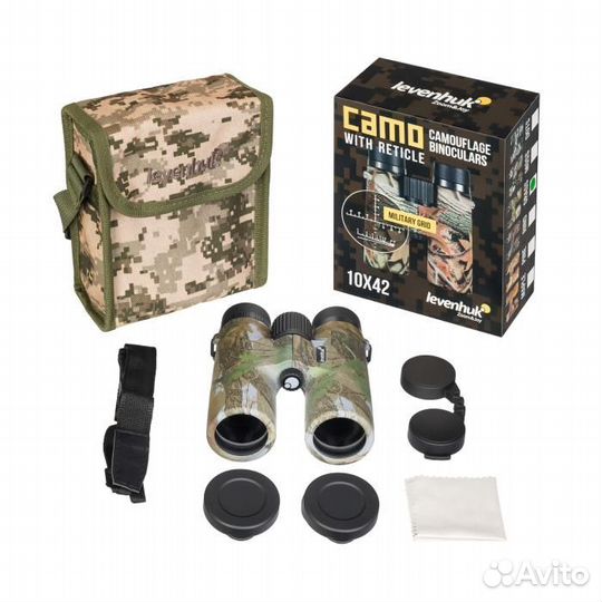 Бинокль Levenhuk Camo Grass 10x42 с сеткой