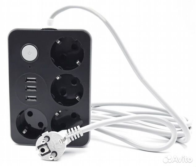 Сетевой фильтр c USB 1.8 м. (4 розетки 3 USB)