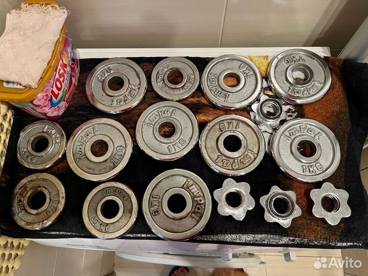 Набор гантелей хром