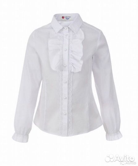 Блузка рубашка школьная Button blue 158 новая