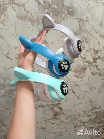 Наушники ушки кошки новые