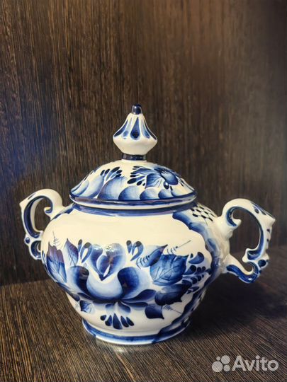 Сахарница новая гжель