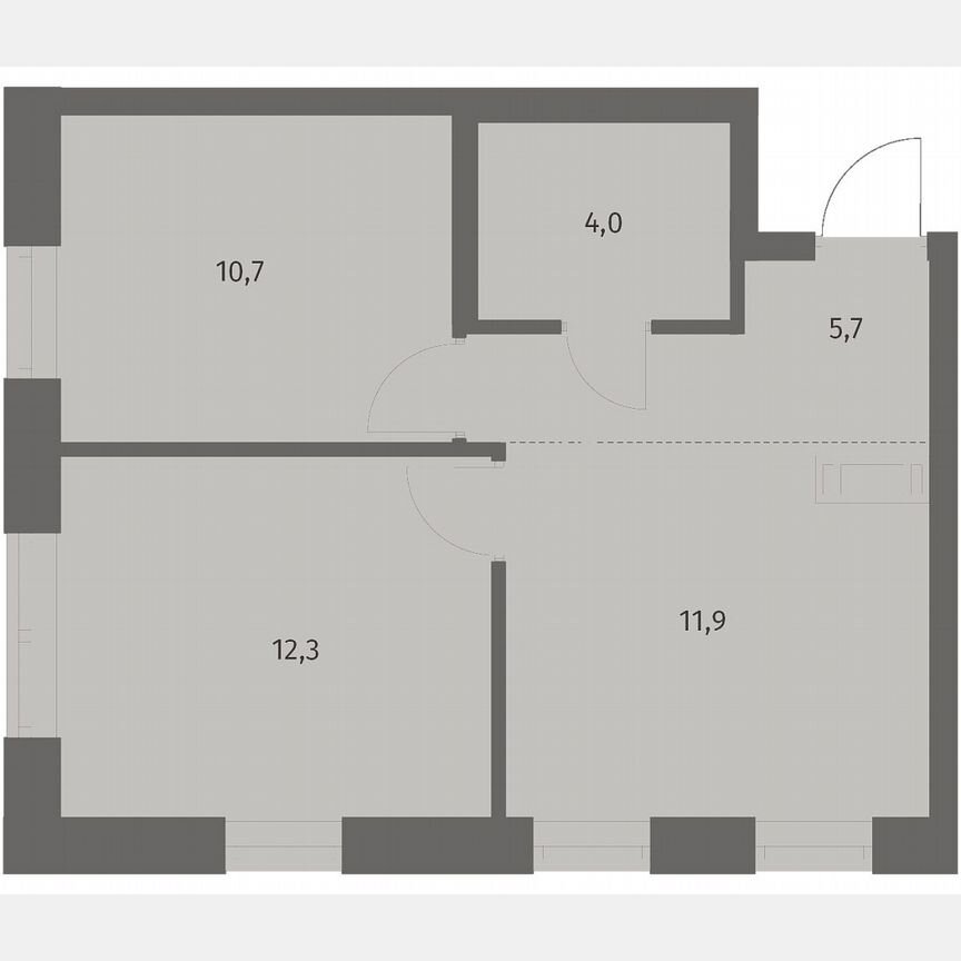2-к. квартира, 44,8 м², 5/12 эт.