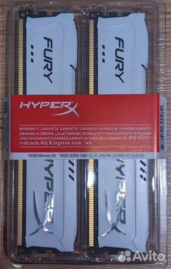 Оперативная память ddr3 HyperX 1866 MHz 16gb (2*8)