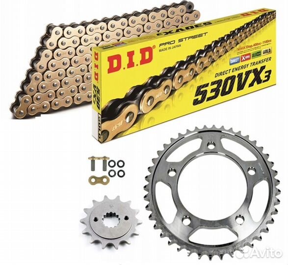 Комплект DID Honda CBR 600 F2 F3 цепь и 2 звезды