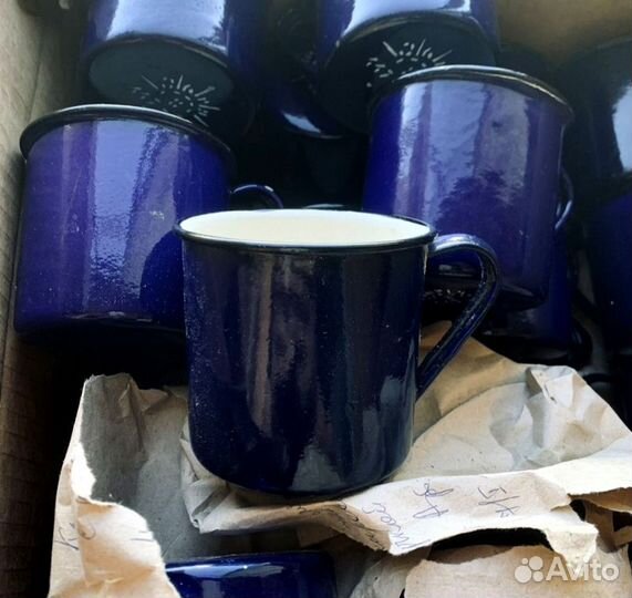 Эмалированная кружка СССР синяя