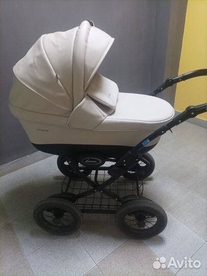 Коляска 2 в 1 aroteam cocoline бежевая экокожа
