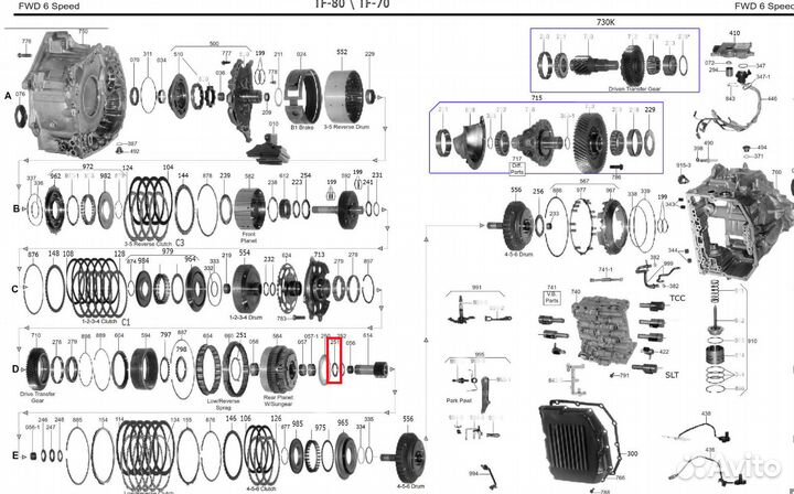 Вошер между планет. задней и шестер. АКПП TF70SC