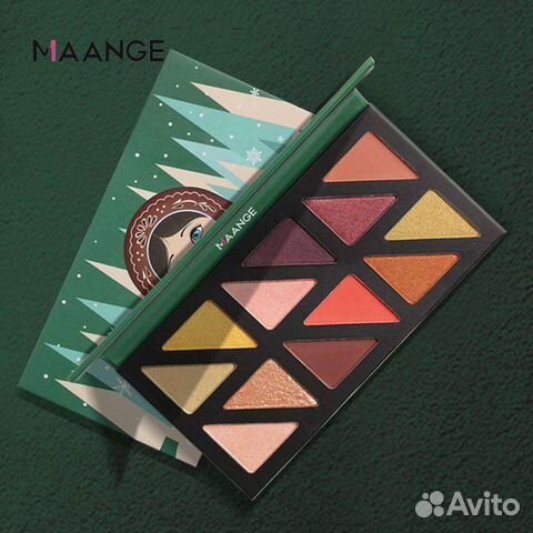 Палитра теней 12 цветов. Мерцающий блеск maange ма