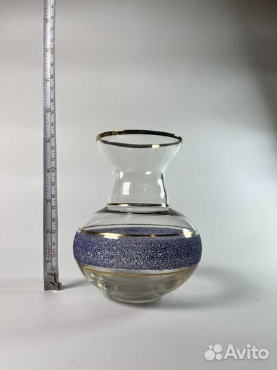 Ваза для цветов СССР стекло роспись