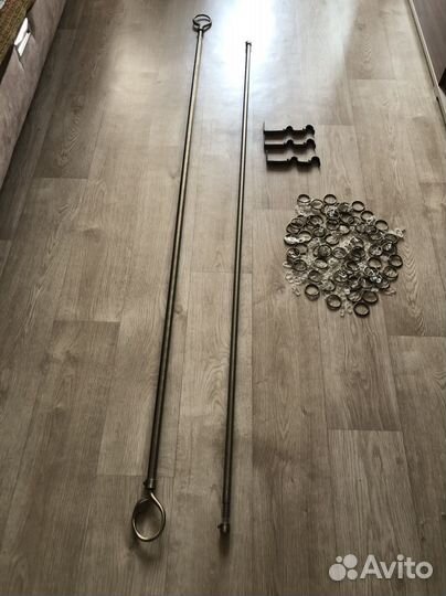 Карниз металлический двухрядный для штор настенный