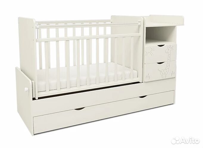 Кровать-трансформер скв-5 «Жираф» белая Новые