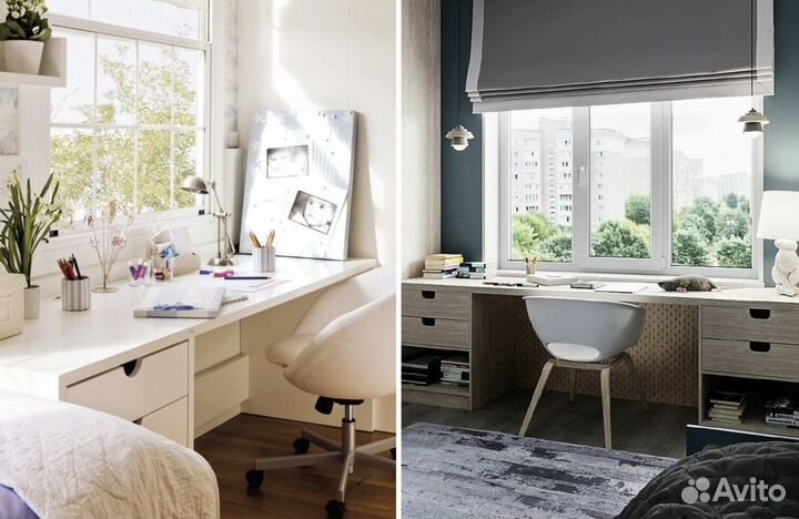 Рабочая зона у окна на заказ