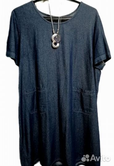 Джинсовое летнее платье большого размера