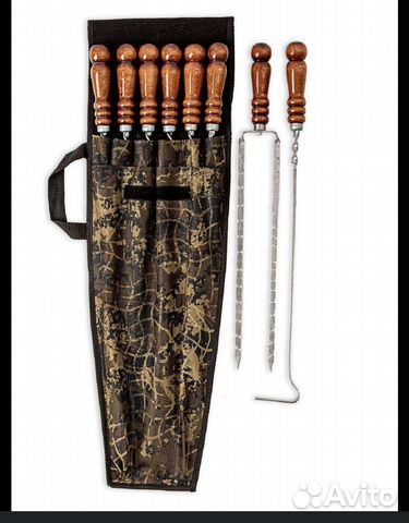 Набор шампуров с деревянном ручкой