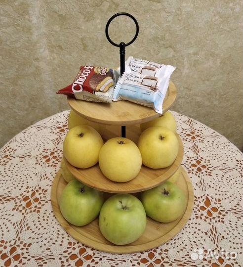 Этажерка фруктовница бамбуковая эко