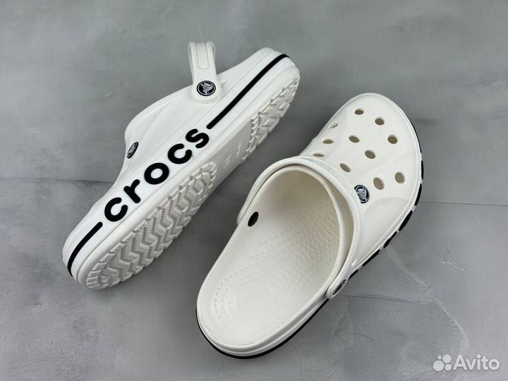 Мужские шлёпки кроксы сланцы Crocs White