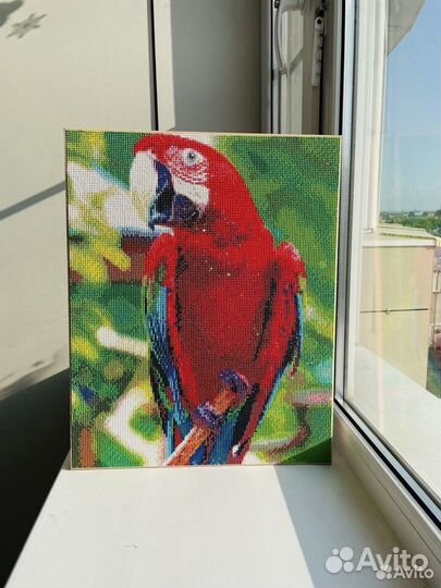 Алмазная мозаика готовая попугай